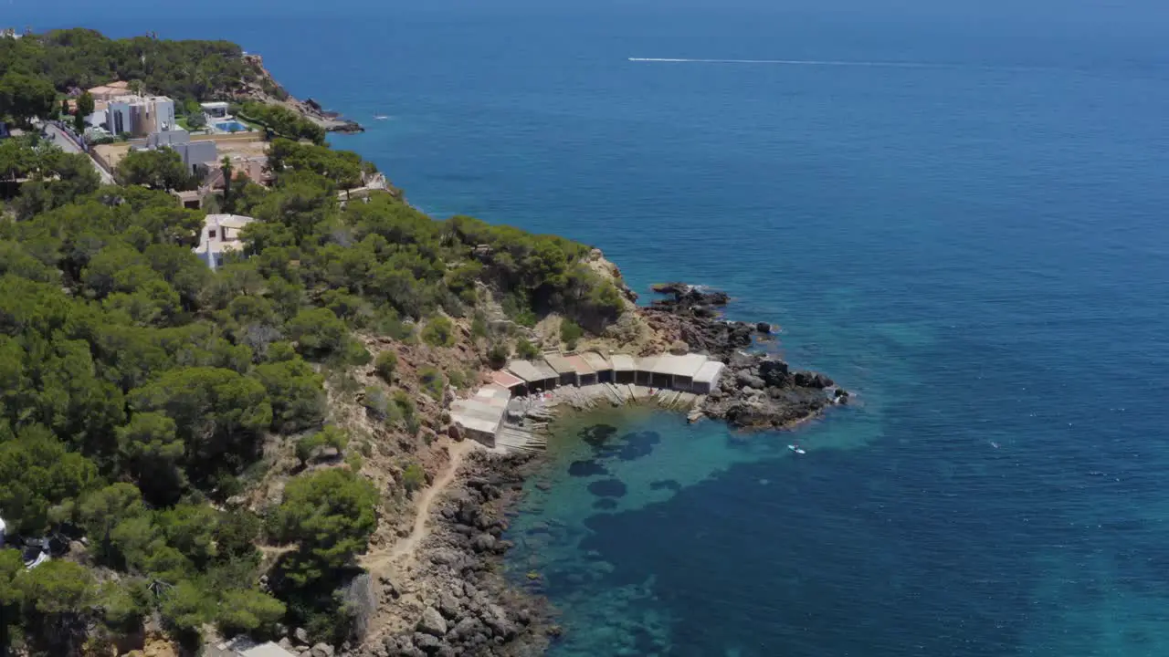 Old fishing village in the mediterranean sea of Ibiza Spain