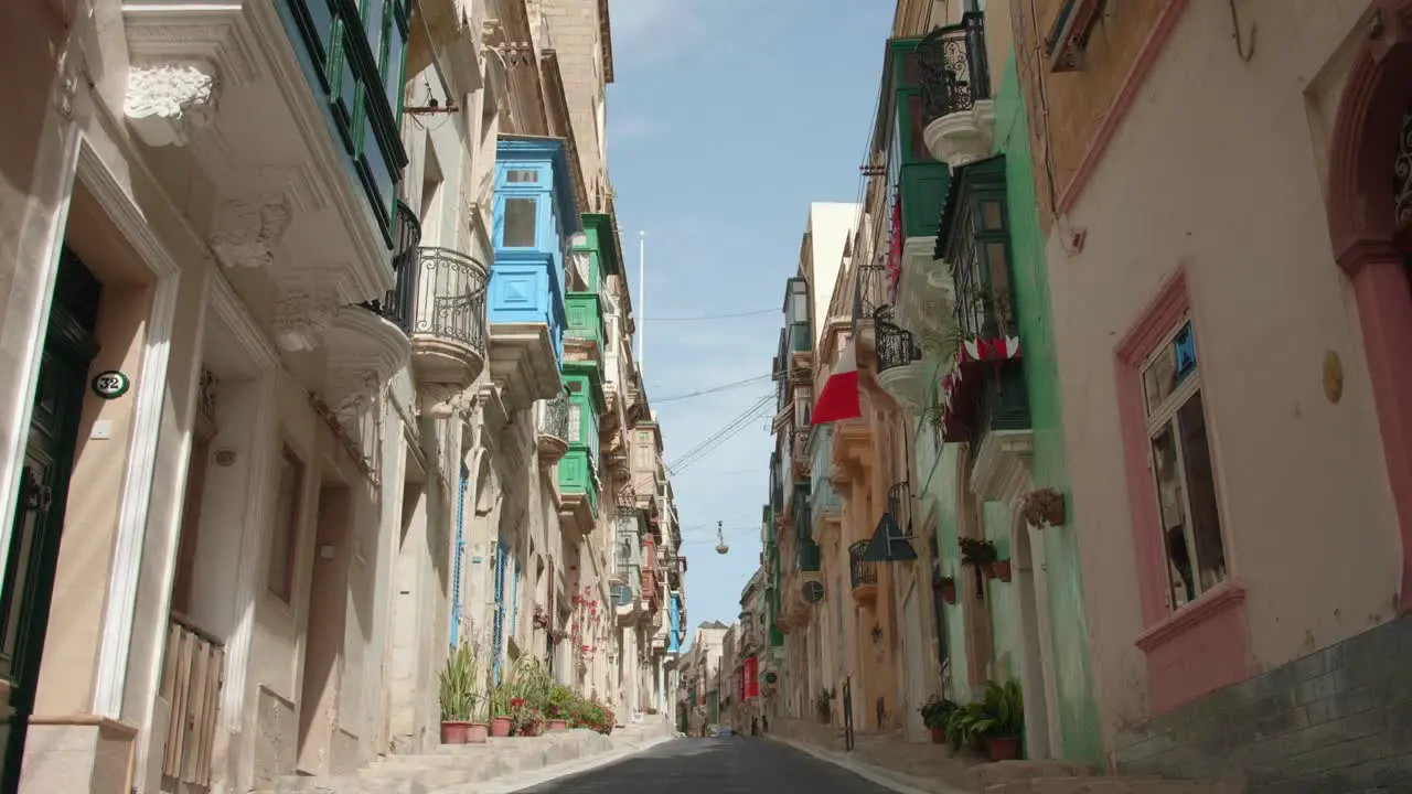 Street with old buildings in Birgu Citta Vittoriosa in the Three Cities of Malta