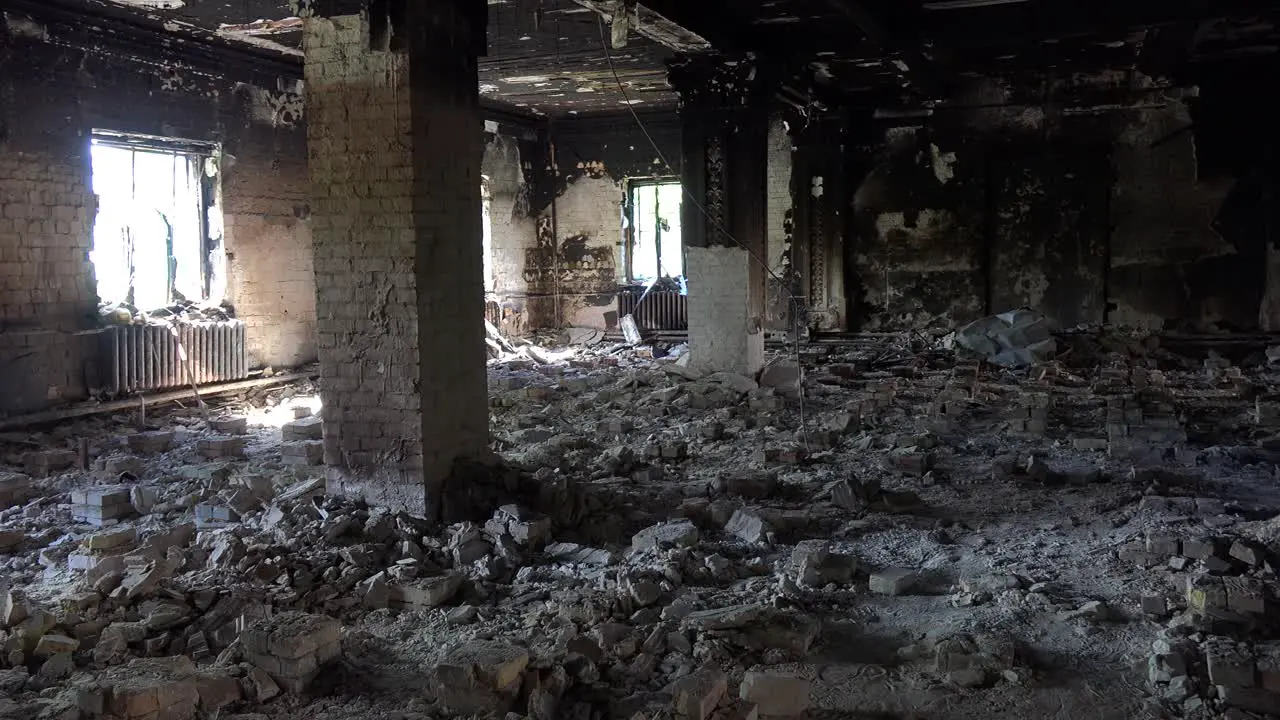 The Devastated Interior Of The Bucha Concert Music Hall In Bucha Ukraine Following The Russian Invasion