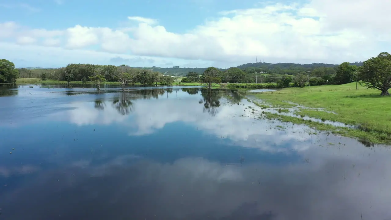 4k Drone shot of a flood at Byron Bay Australia