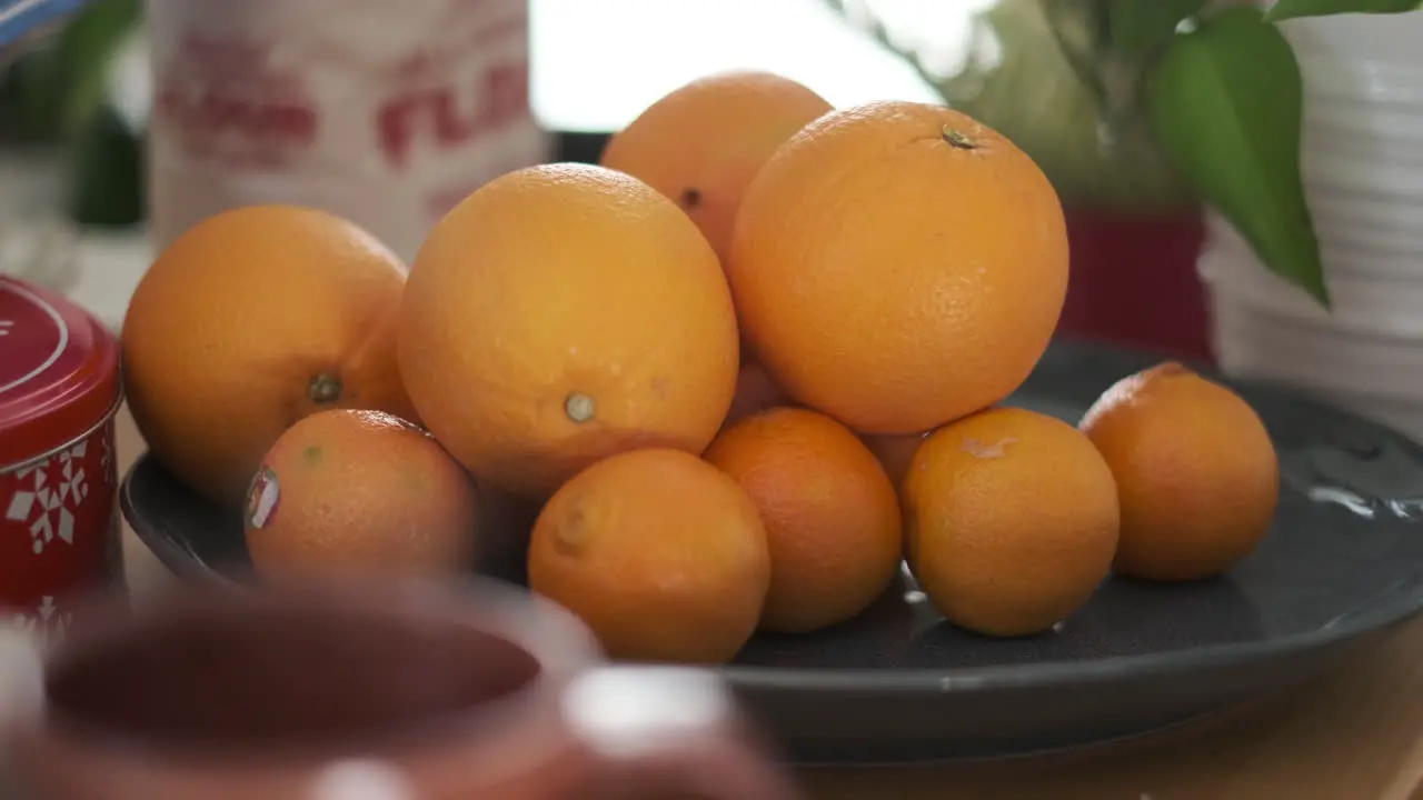 Fresh Mandarin Oranges In The Kitchen Pantry