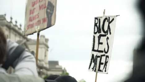 London Black Lives Matter Sign in the Air