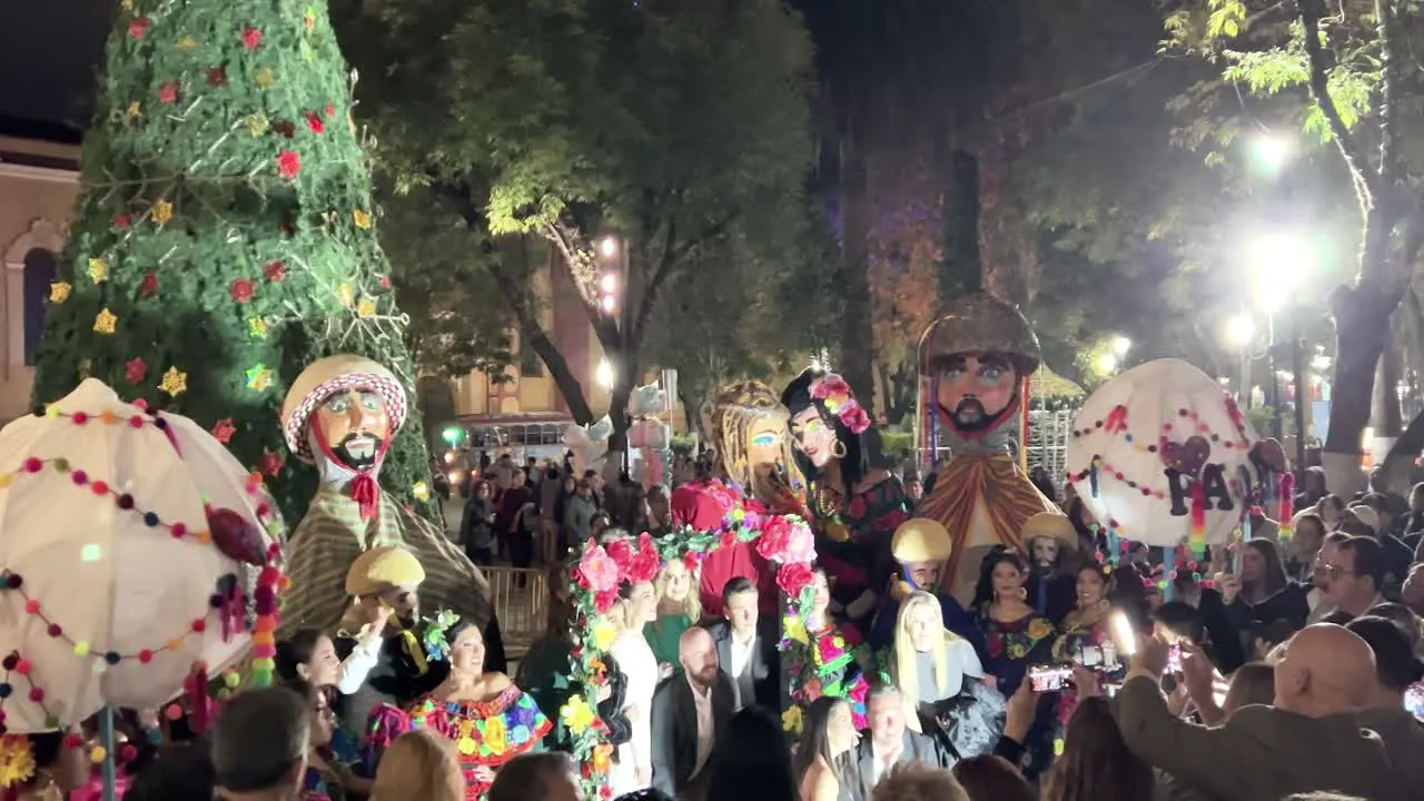 shot of wedding and guests celebrating in san cristobal de las casas mexico