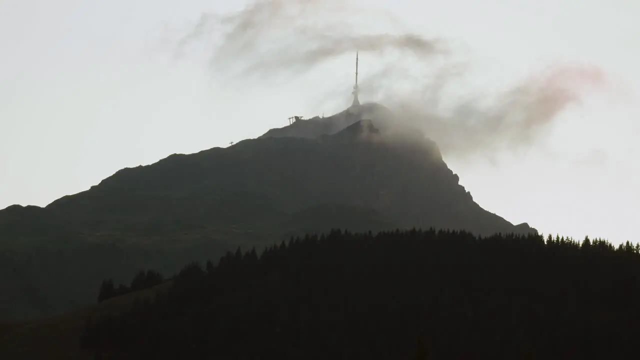 Sunset Mood on the Kitzbühler Horn in Autum filmed from Fieberbrunn