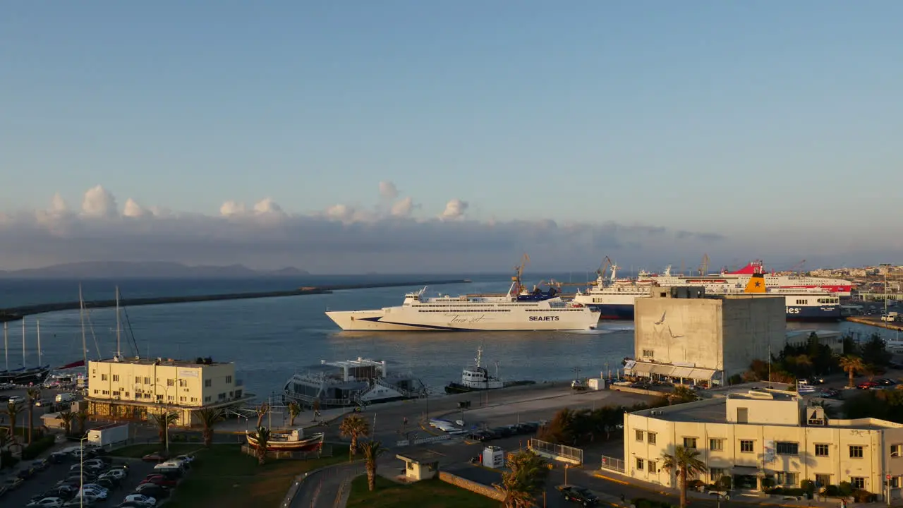 Greece Crete Heraklion With Ferries