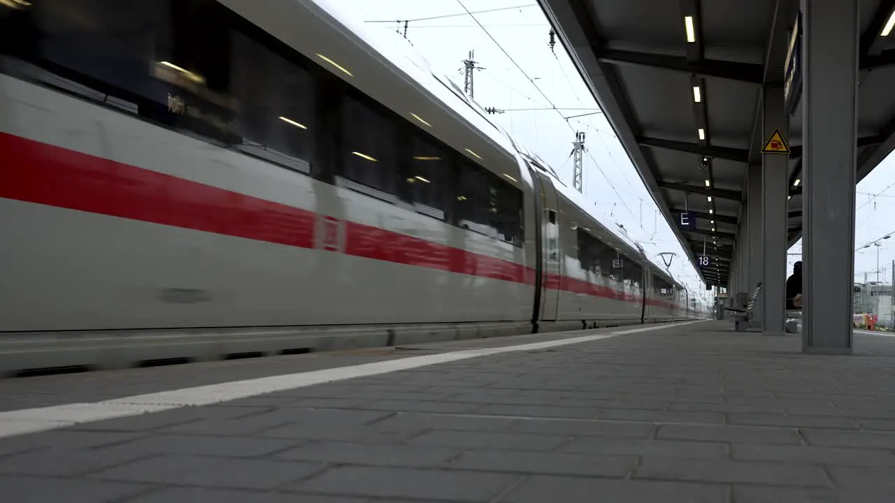 Deutsche Bahn High Speed Train Departing Platform At Frankfurt Main Station