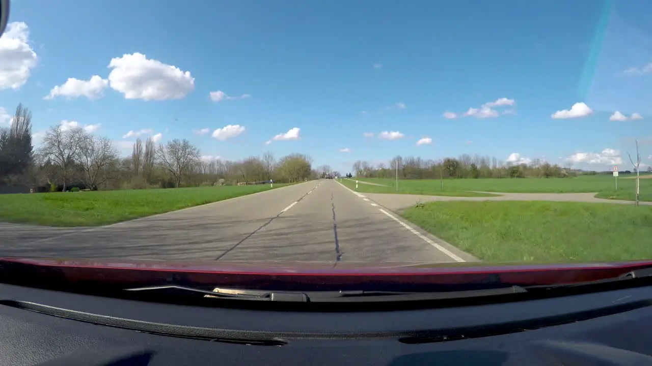 Driving on a highway in the countryside of Germany