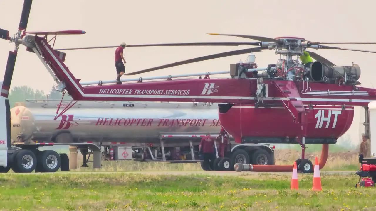 Helicopter Transport Services Tanker under maintenance in Rzeszow Airport Poland