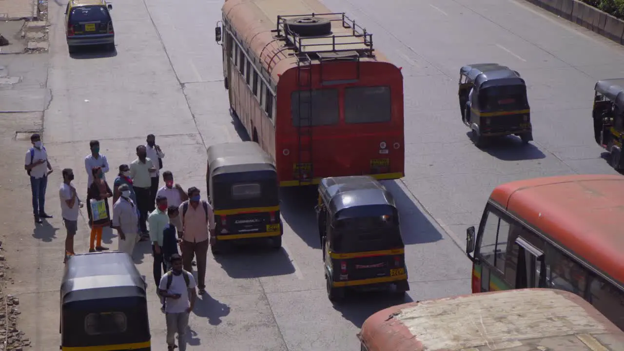 local transport passengers office workers weighting for public transport highway Samata Nagar Mumbai India Maharashtra state transport