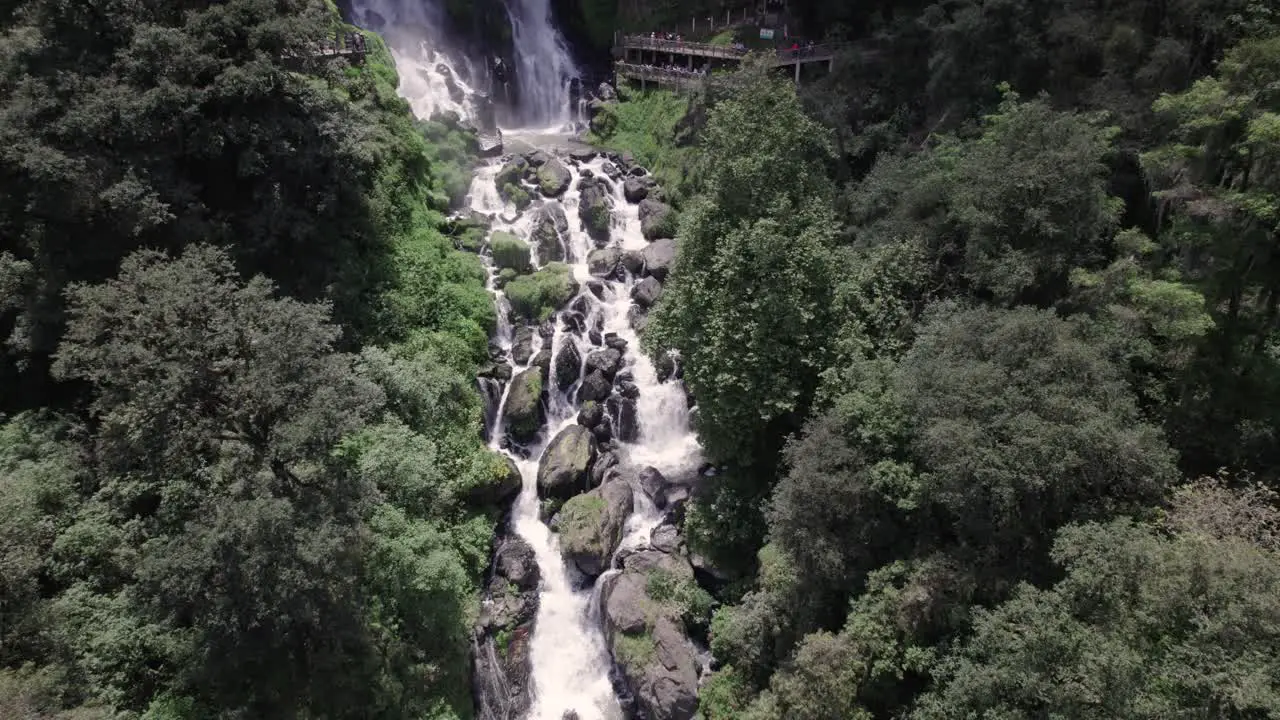 Waterfall and River in the Mountains Aerial Drone View of Nature's Splendor in Mexico