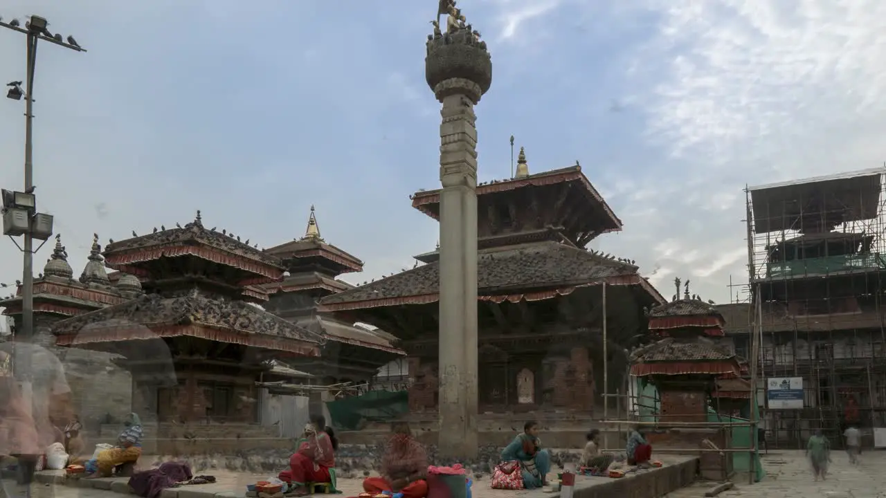 Early morning commotion in front of Hanuman Dhoka Palace Kathmandu