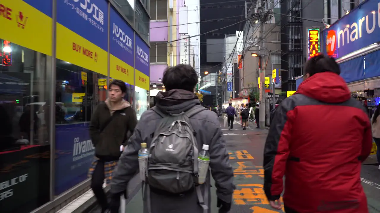 POV walking through back street of Akihabara Tokyo