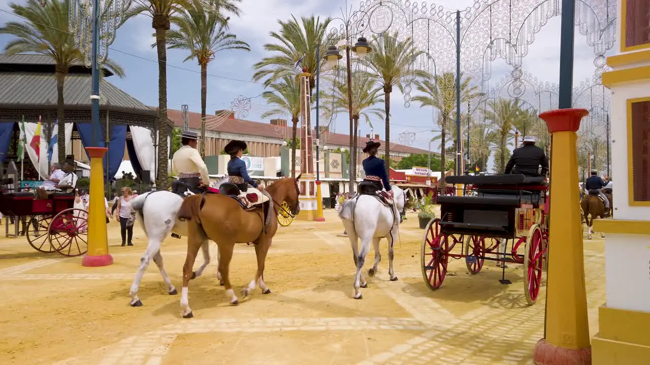 Riders on horseback at Jerez de la Frontera Horse Fair in Southern Spain