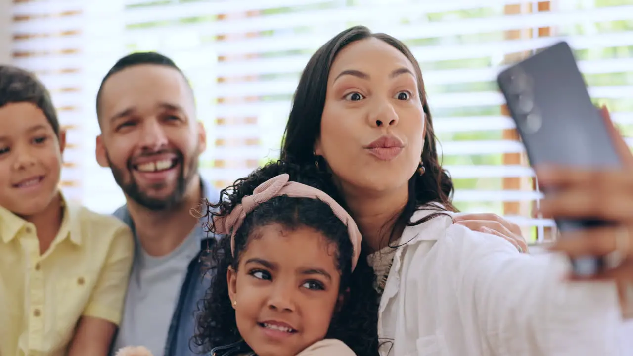 Happy family funny face or father take a selfie