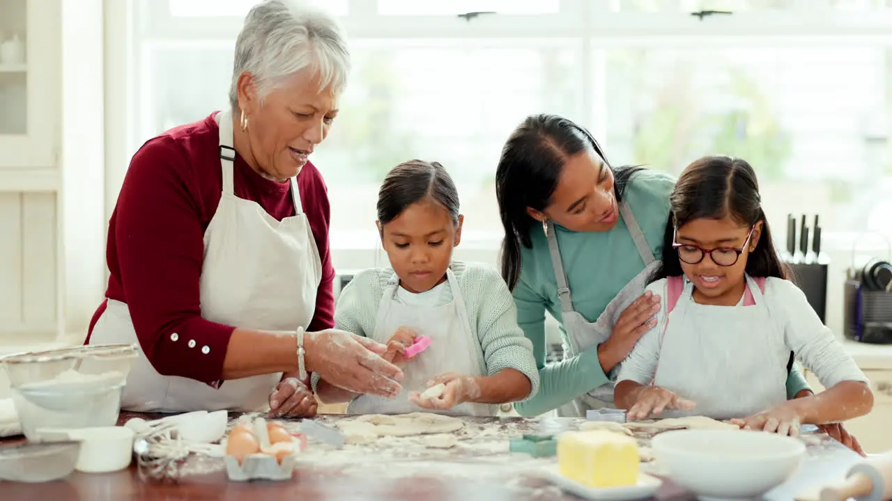 Cooking breakfast and baking with big family