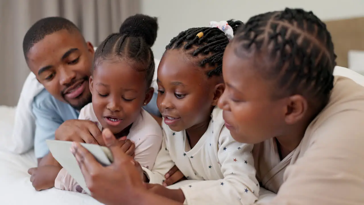 Technology black family with tablet