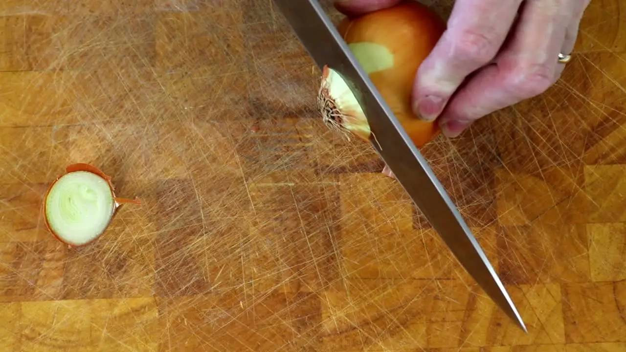 Peeling a Brown Onion with a Knife