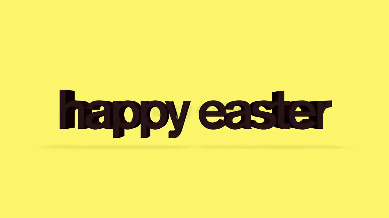 Happy Easter vibrant greeting card with red lettering on yellow background