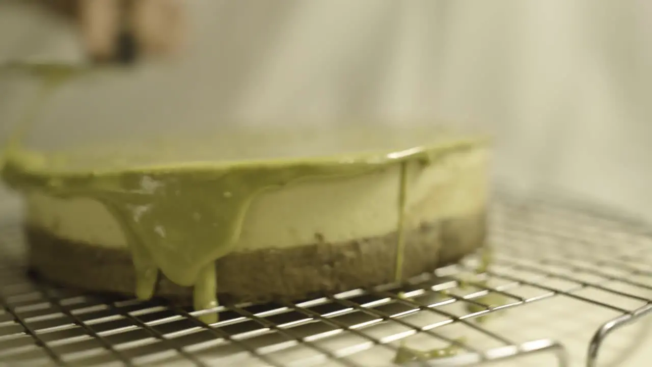 A beautiful view of cake making Pistachio cake