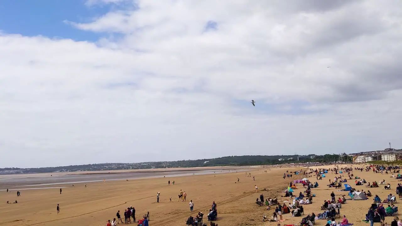 Crowd on Swansea Bay Before Air Show