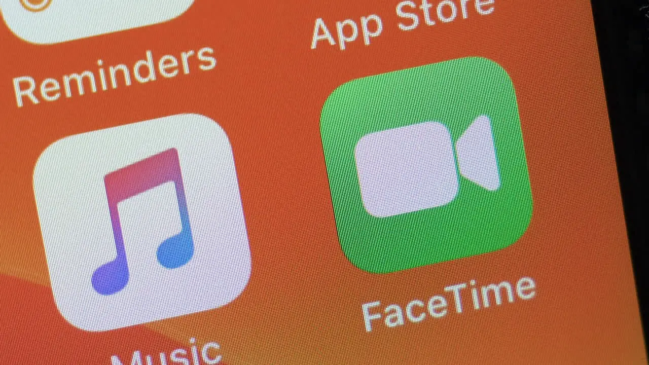 Close Up Opening FaceTime Application On iPhone