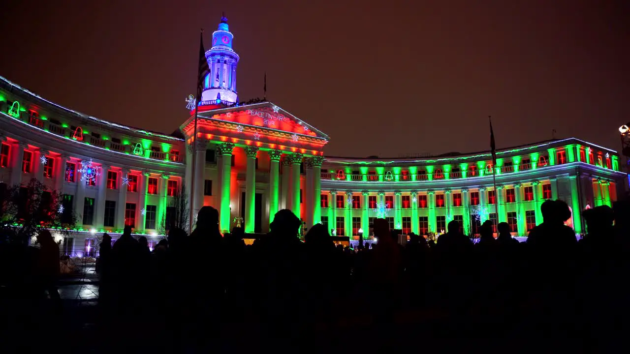 Holiday lights event in downtown Denver Colorado