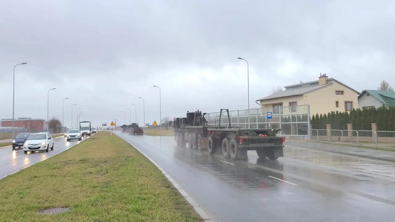 Military Reinforcement HEMTT Semi Trailer for Ukrainian conflict in Rzeszow Poland