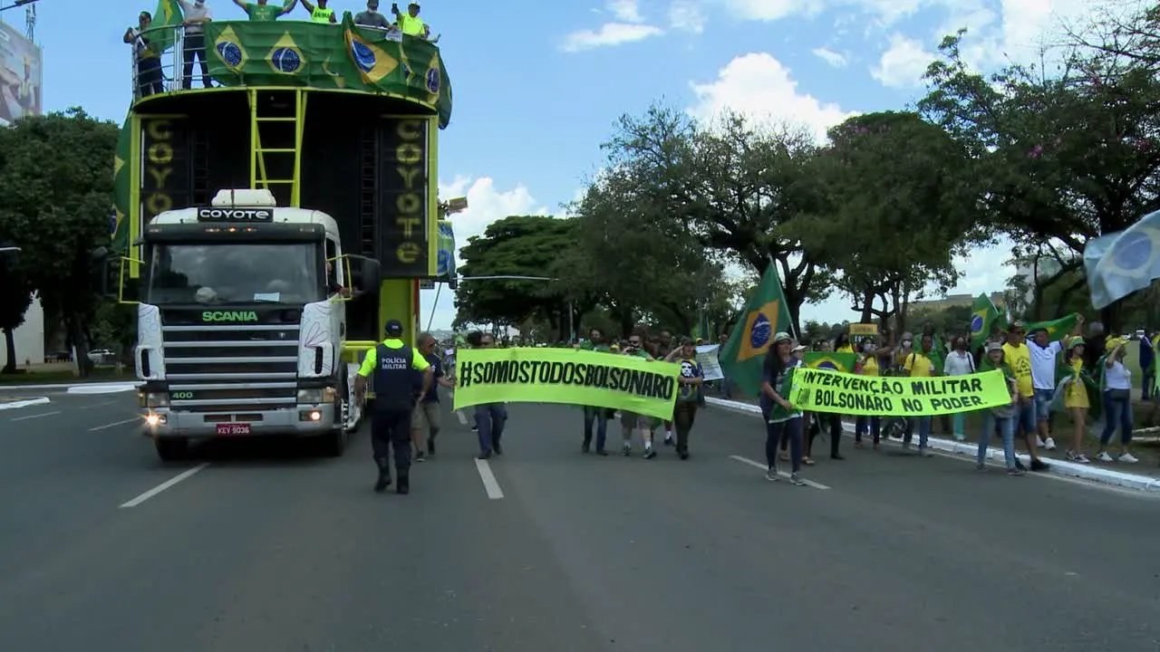 Public street protest supporting President Bolsonaro