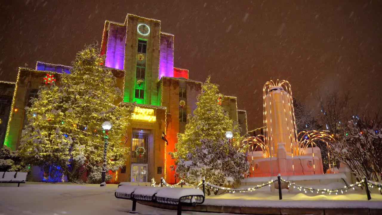 Holiday lights decoration in Boulder downtown