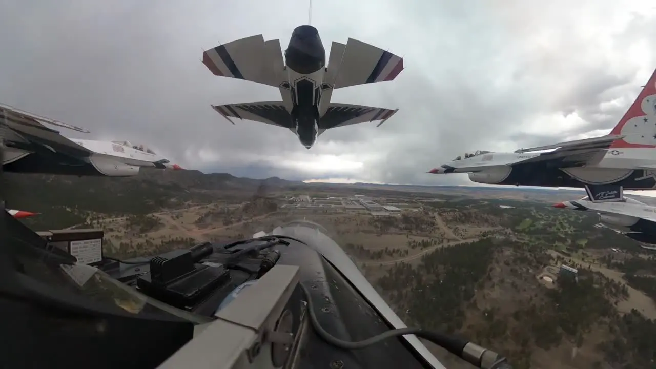 Us Air Force Cockpit Footage Of Thunderbird Jet Fighter Plane And Pilot Aerial Acrobat Team Flight Denver Co