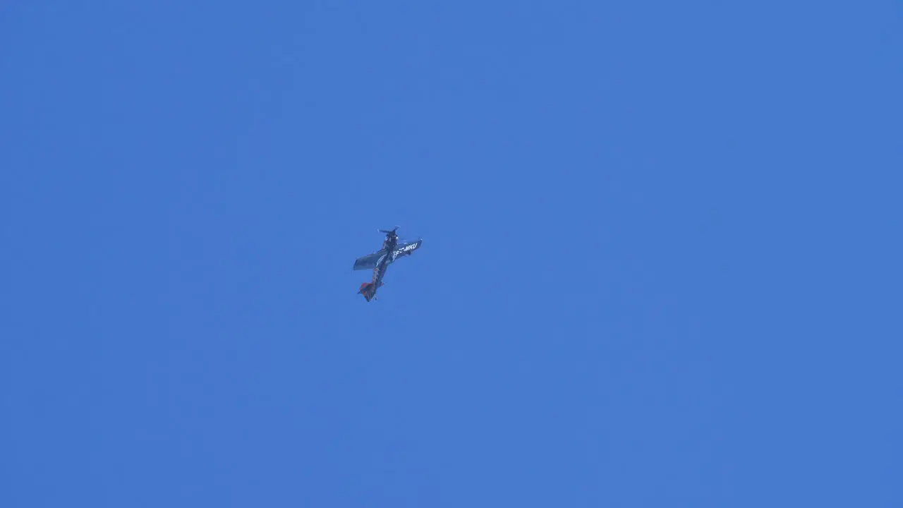 Thiene Vicenza Italy- October 16th 2021 an acrobatic airplane flies up and down in G+ and 9G maneuvering style