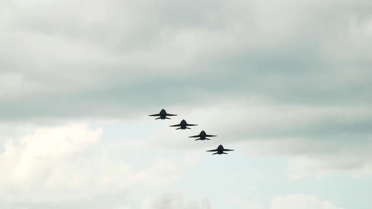 The Blue Angels flight demonstration squadron perform at an airshow