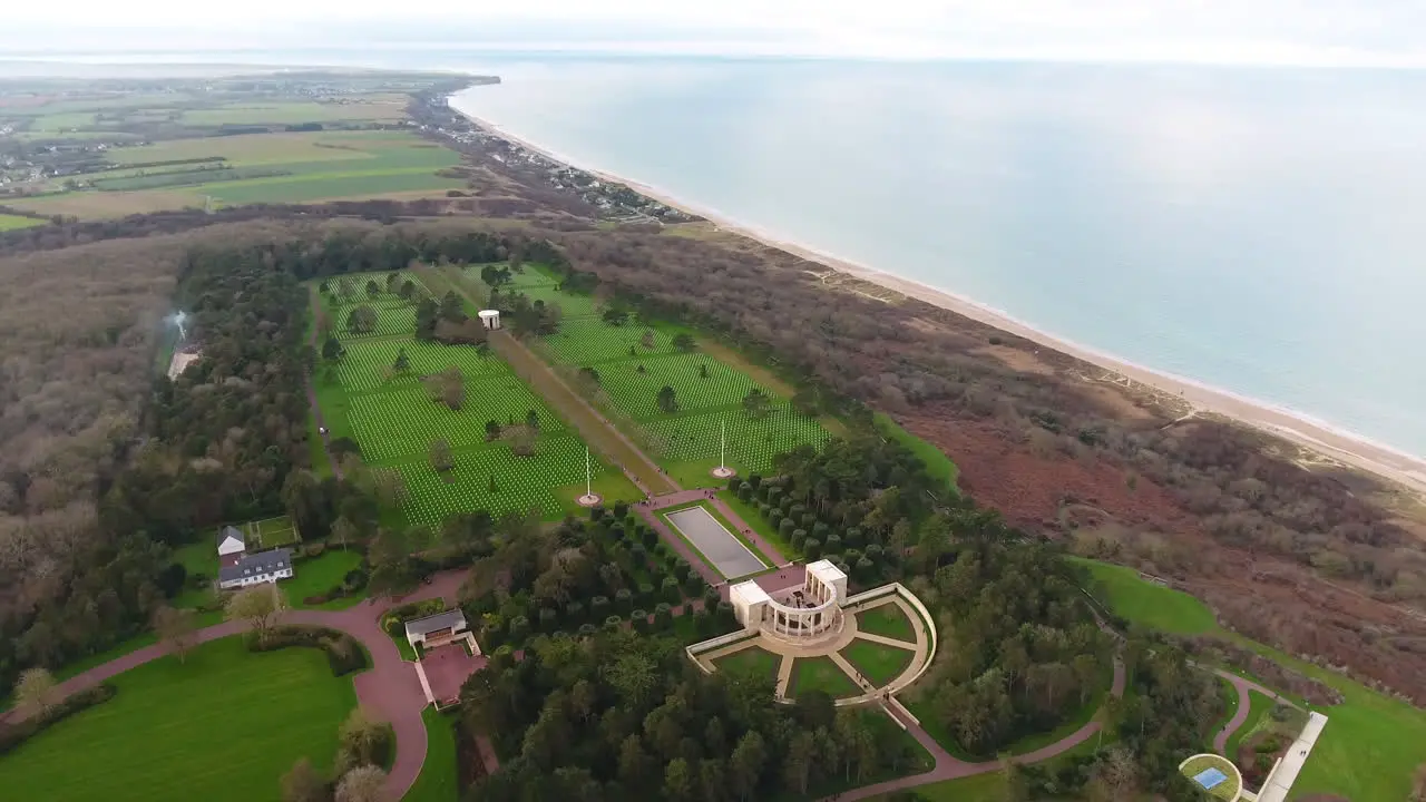 Seaside World War II cemetery and memorial in Colleville-sur-Mer Normandy France