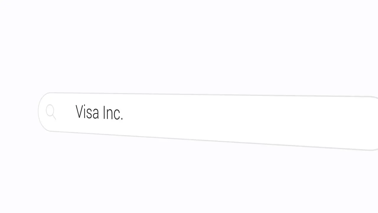 Typing Visa Inc on the Search Engine