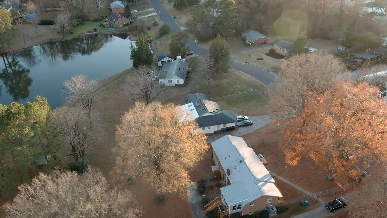 Suburb House Powered With Solar Panel Renewable Energy Aerial