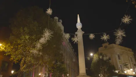 Christmas Lights And Decorations In Cambridge Circus Covent Garden London UK At Night