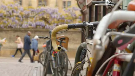 Pull Focus Shot of Bicycle Handles 