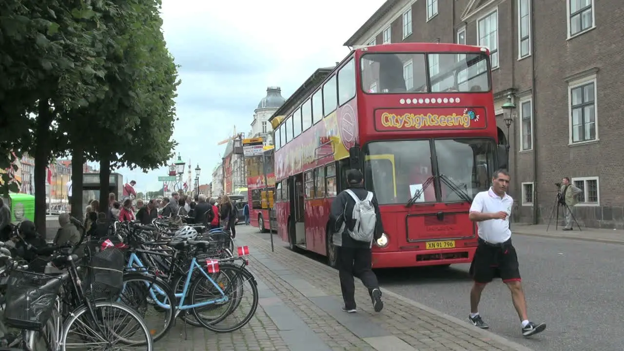 Copenhagen catching a bus s