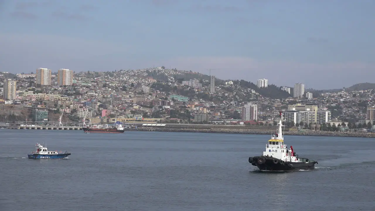 Chile Valparaiso Arriving Boat