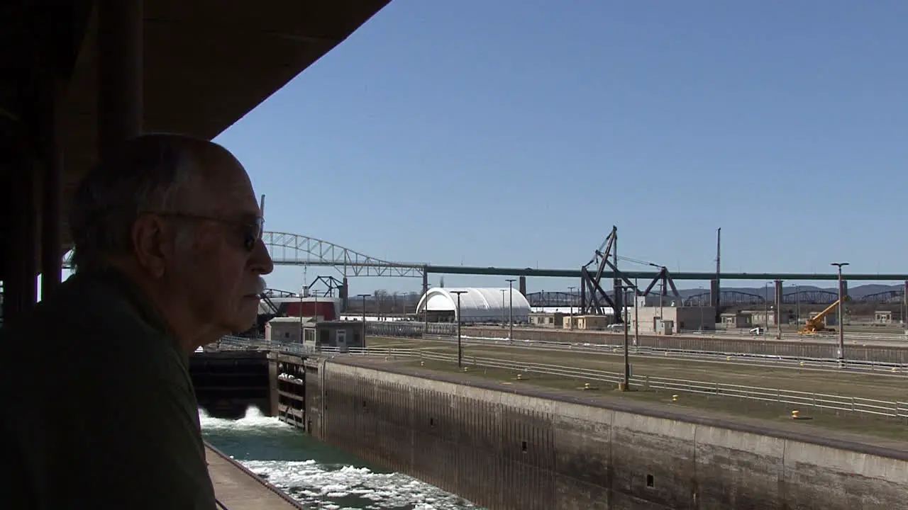 Michigan Sault Ste Marie man looks at locks