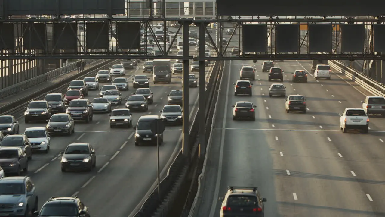 Traffic on third Ring Road in Moscow