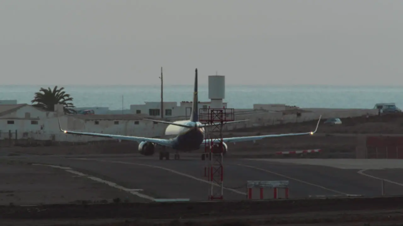 Airplane taxiing at the airport