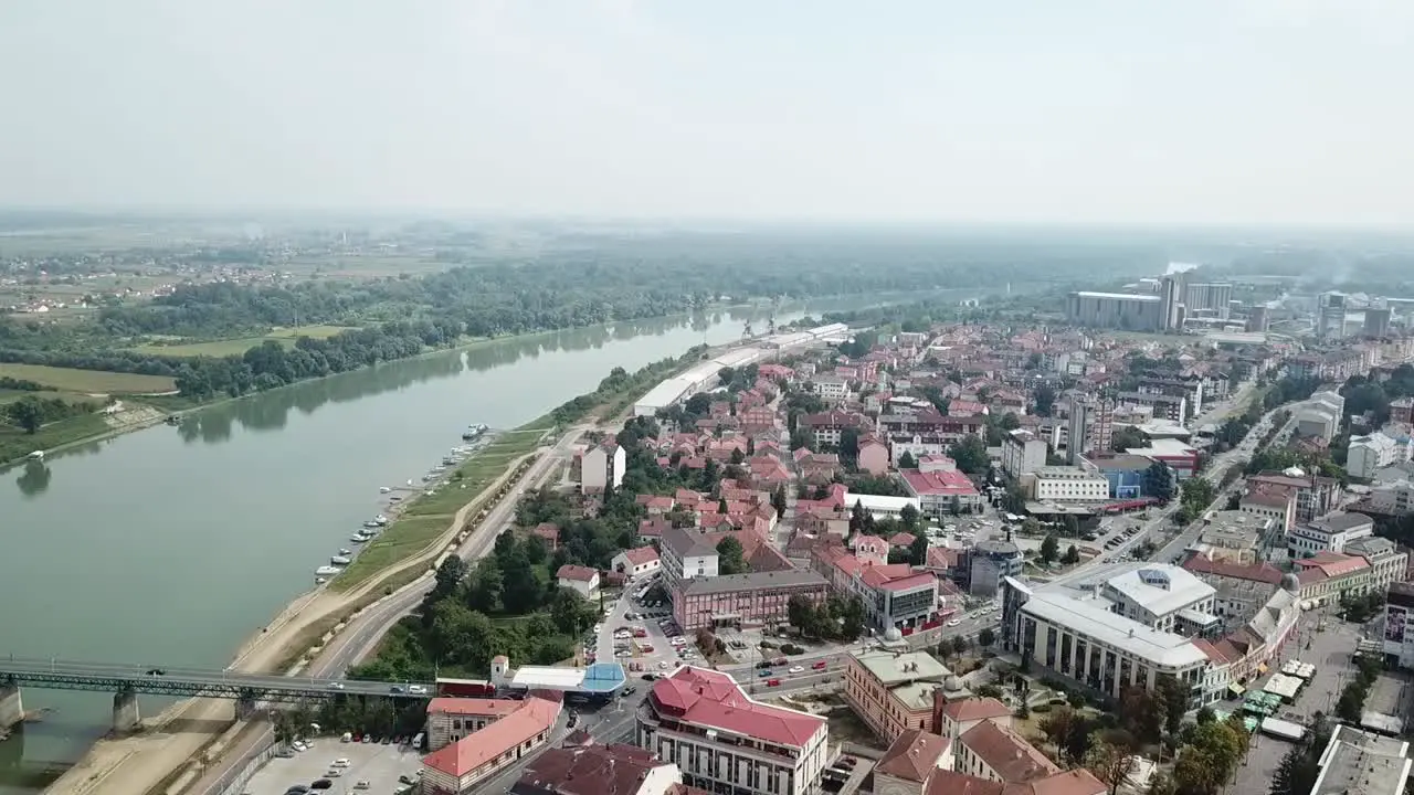 Aerial view of Brcko district Bosnia and Herzegovina