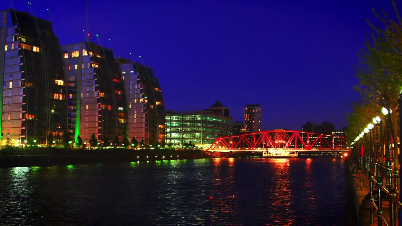 Manchester UK 4 May 2017 Timelapse Sequence Of Media City Buildings In Manchester At Night