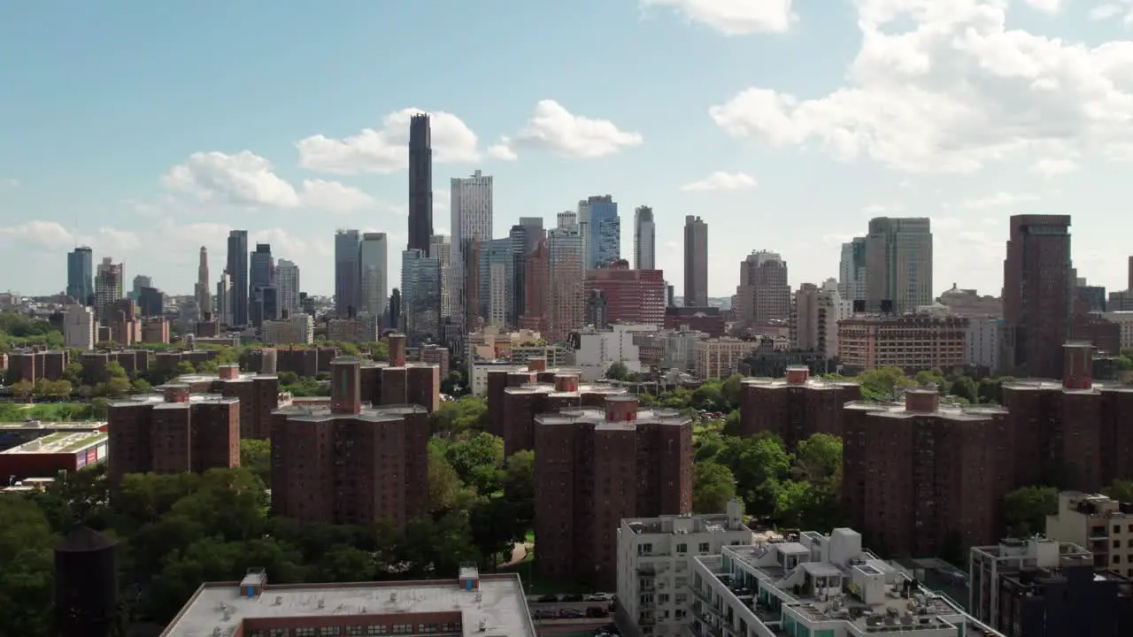 Large Housing Projects in Brooklyn NY 4K drone shot