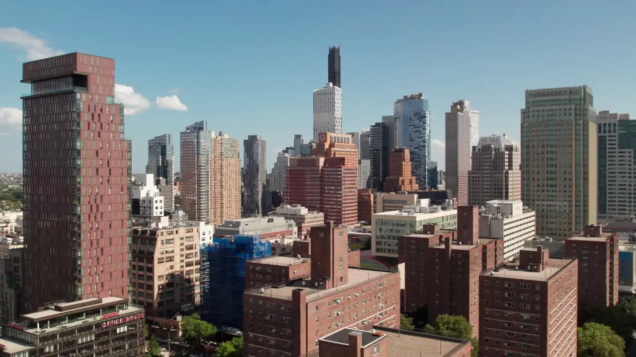 Smooth aerial of downtown Brooklyn NYC 4K