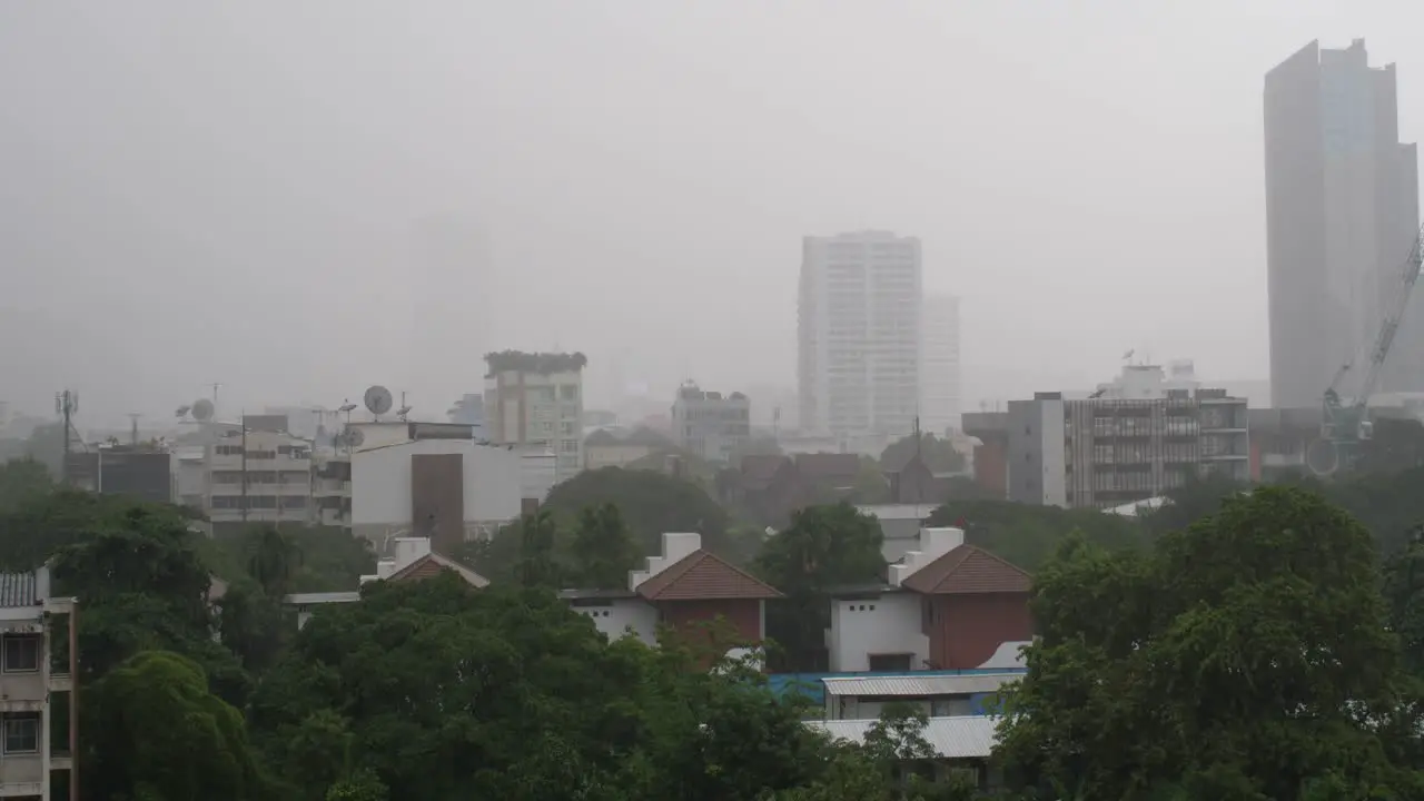 Time lapse of the rain Bangkok Cityscape