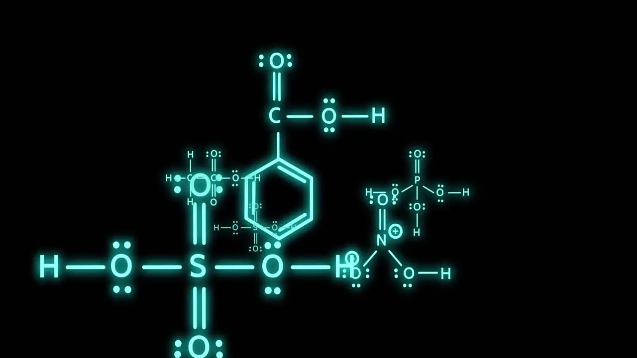 Animation of scientific data processing over black background