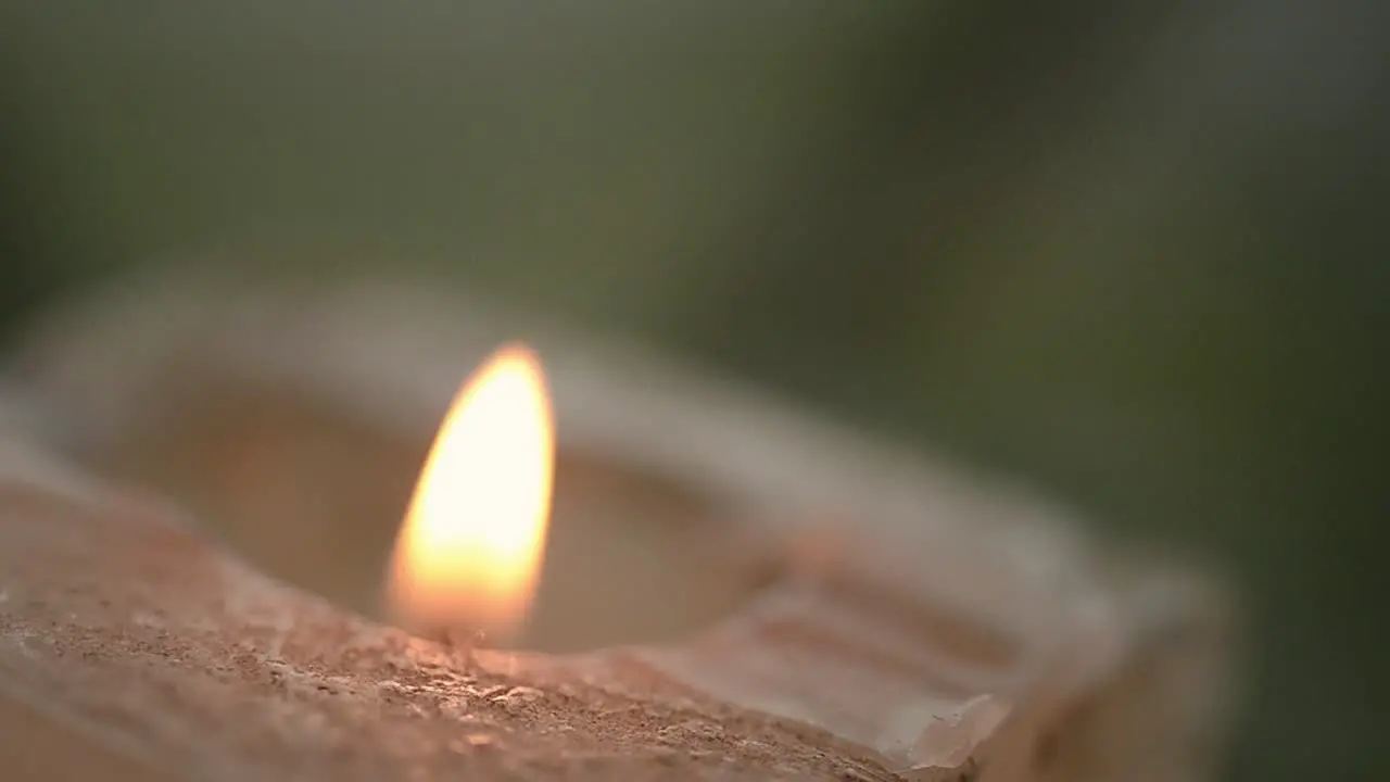 Close up of candle burning a flame