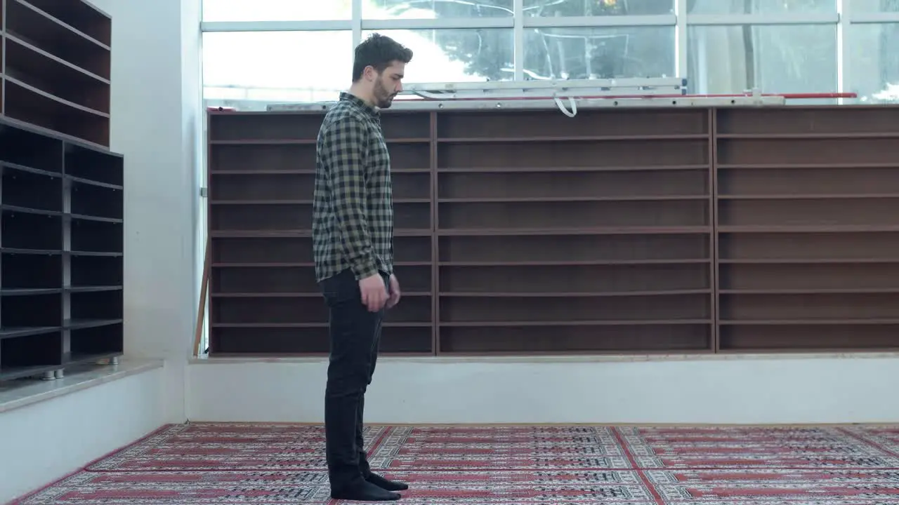 A Young Man Praying In The Mosque 2